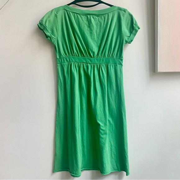 EUC Anthropologie Velvet by Graham & Spencer Green Cotton Summer Dress Size SP - Picture 3 of 6
